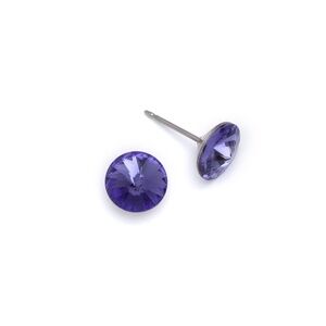 Last Pair • Tanzanite Swarovski Crystal Stud Earrings • 10mm • Stainless Steel